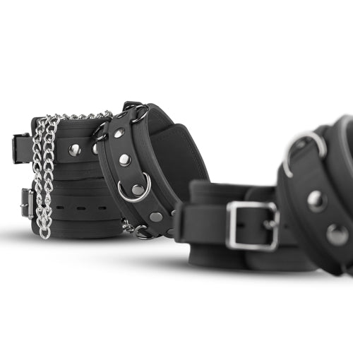EasyToys Silicone Collar Handcuffs & Anklecuffs Black