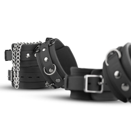 EasyToys Silicone Collar Handcuffs & Anklecuffs Black