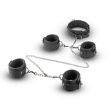 EasyToys Silicone Collar Handcuffs & Anklecuffs Black
