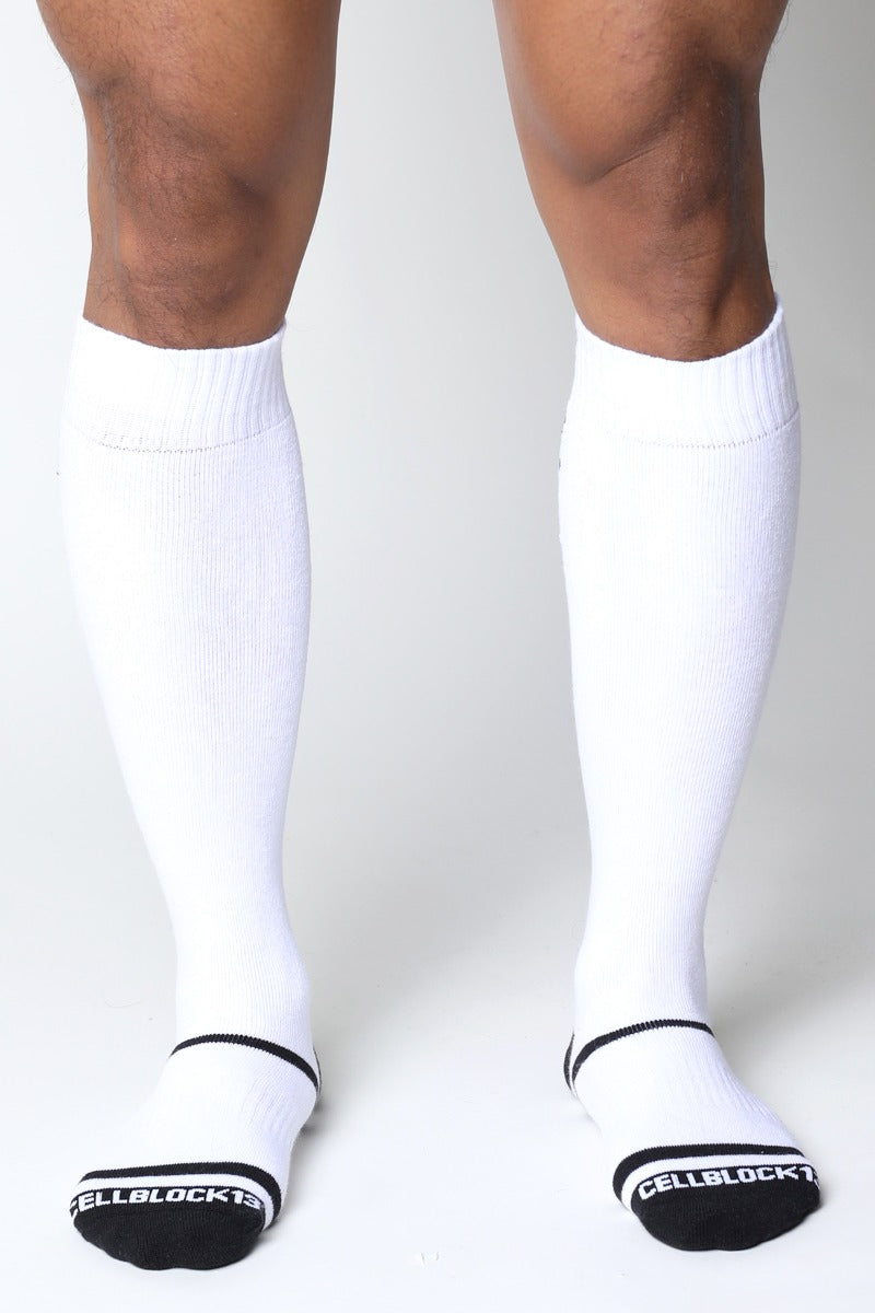 Cellblock 13 Kennel Club Bones Knee High Sock White
