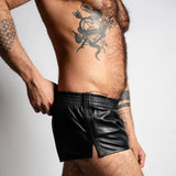 ruff GEAR Double Tone Leather Sports Shorts Black Black