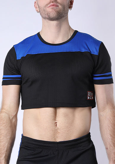 Cellblock 13 Take Down Mesh Crop Top Blue