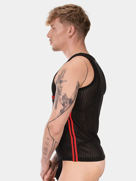 Barcode Berlin Tank Top Lilan Black Red