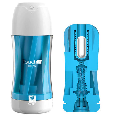 Touch In Vibration Masturbator Cup Blue