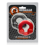 Oxballs ULTRABALLS 2 Pack Cock Ring Steel Red