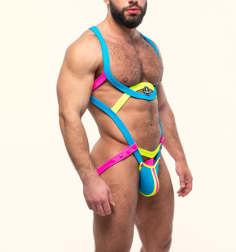 Spartas Scilla Full Body Harness Yellow Pink Turquoise