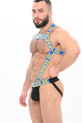 Spartas Peplo Full Body Harness and Jockstrap Blue