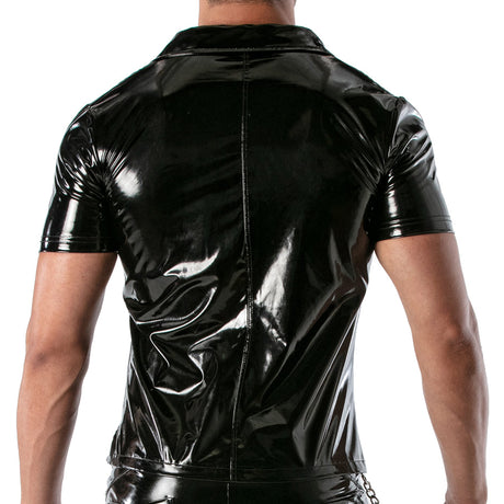 TOF Paris Vinyl Zipped Vest Black