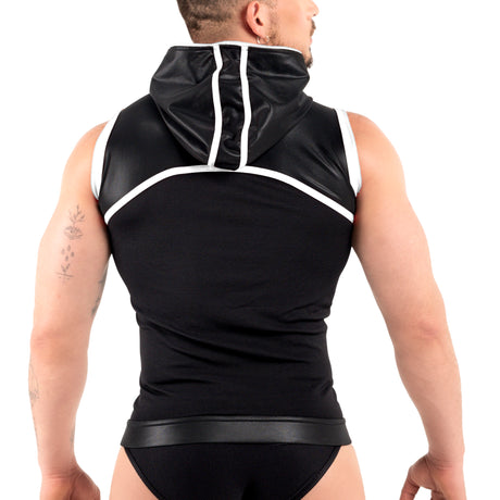 ROK Kinky Hoody Vest Black White