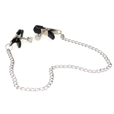 ruff GEAR Metal Wide Grip Nipple Clips with Chain Black