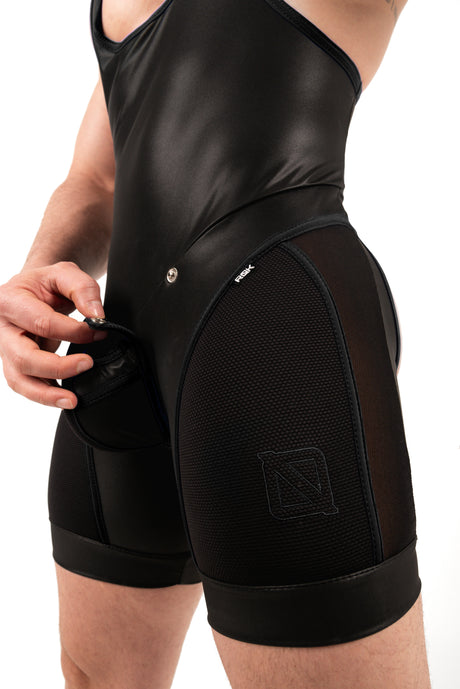 ROK Kinky Open Wrestler Singlet Black