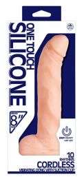 One Touch Silicone Vibrating Dong 8 Inch Light